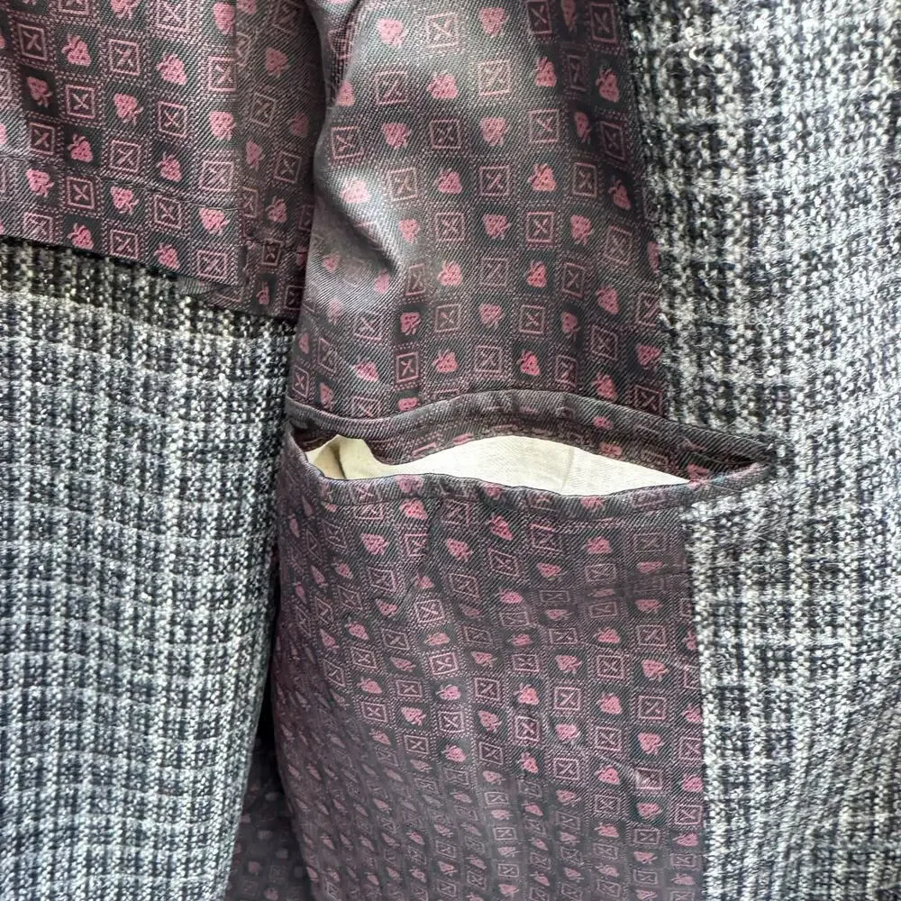 1960s 39L Mens Wool Sport Coat Gray Black Check Star Clothing Co. 3-Button VNTG
